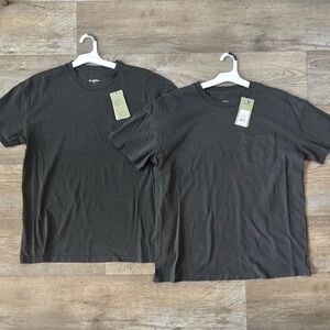 NWT - 2pcs Goodfellow & Co Men’s Cotton T-shirt w/pocket black size large